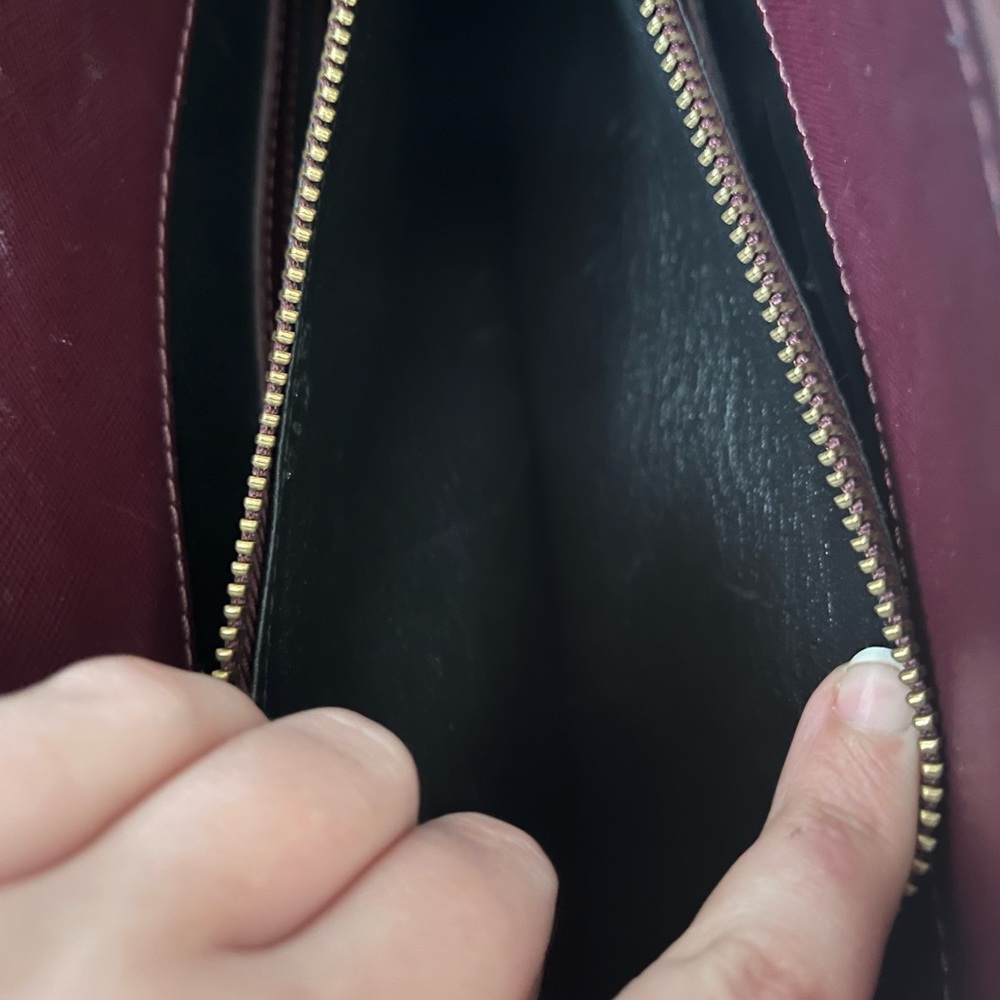 Vera pelle Italy handmade burgundy leather handbag - Picture 11 of 12